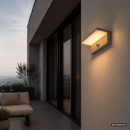 Rabalux - Aplique de parede exterior LED com sensor LED/9W/230V IP54 bege