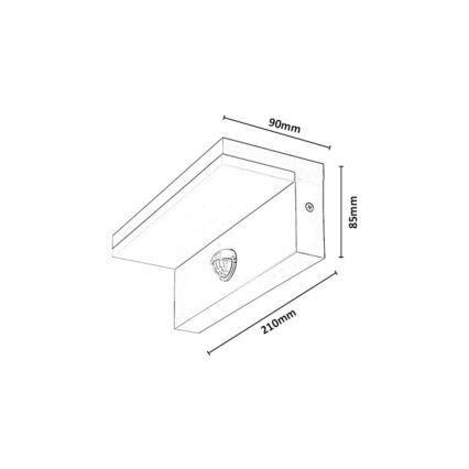 Rabalux - Aplique de parede exterior LED com sensor LED/9W/230V IP54 bege