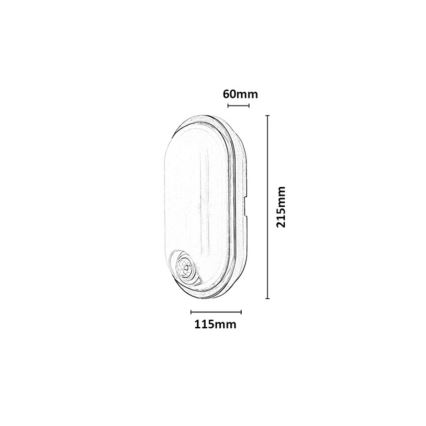 Rabalux - Luminária de teto LED para exterior com sensor LED/15W/230V IP65 preta