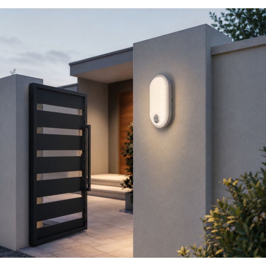 Rabalux - Candeeiro de tecto LED para exterior com sensor LED/15W/230V IP65 branco
