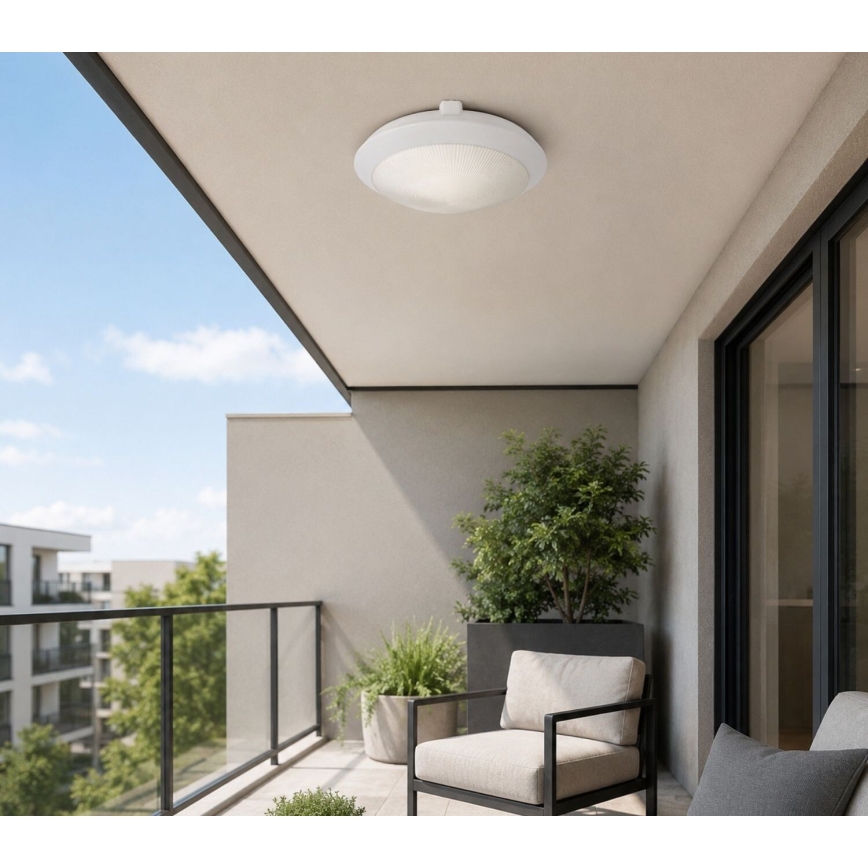 Rabalux - Candeeiro de tecto exterior 1xE27/9W/230V IP65 Ø 30 cm branco