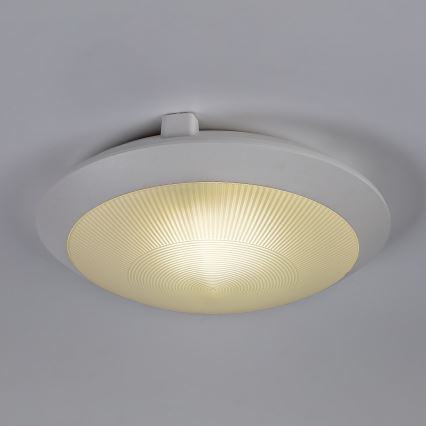Rabalux - Luminária de teto para exterior com sensor de movimento 1xE27/9W/230V IP65 Ø 30 cm branca