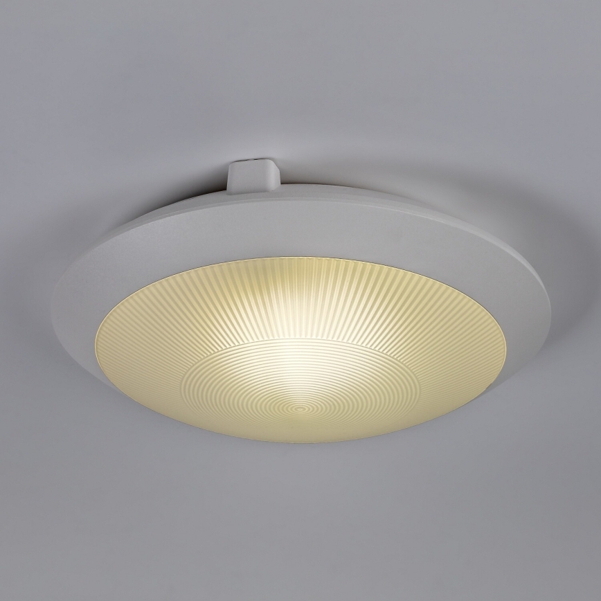 Rabalux - Luminária de teto para exterior com sensor de movimento 1xE27/9W/230V IP65 Ø 30 cm branca