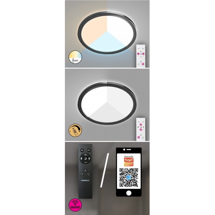 Rabalux - Candeeiro de teto exterior LED dimerizável LED/15W/230V Wi-Fi Tuya 2700-6500K IP44 + controlo remoto