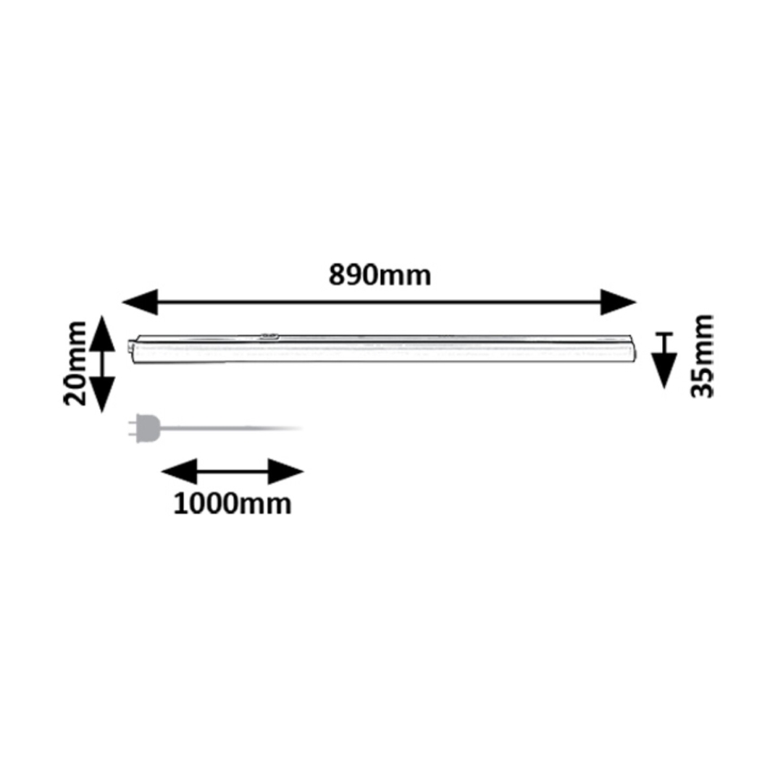 Rabalux - Iluminação para armário de cozinha LED LED/12W/230V 3000/4000K preto