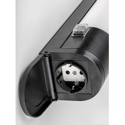 Rabalux - Luminária LED para baixo do armário com tomada LED/17W/230V 4000K IP44 preta 57 cm