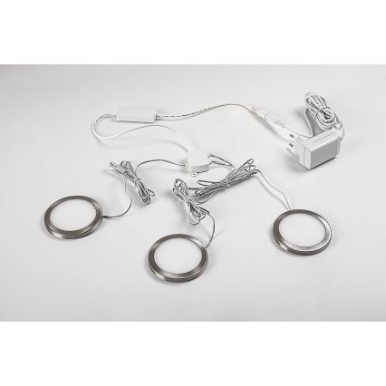 Rabalux - CONJUNTO 3x Luzes LED para armário com regulação 3xLED/1W/230V 4000K