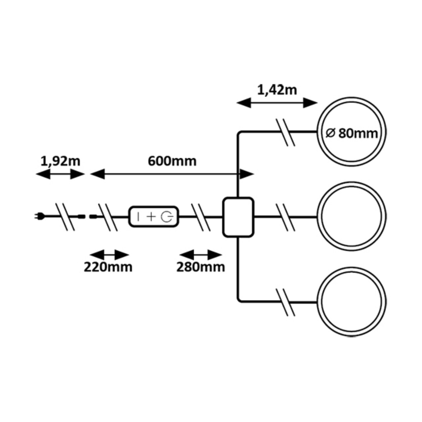 Rabalux - Conjunto de 3 lâmpadas LED reguláveis para armário, 1W/230V, 4000K