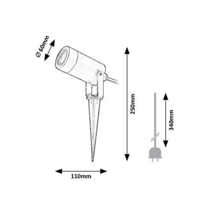 Rabalux - Luminária de exterior 1xGU10/4W/230V IP65