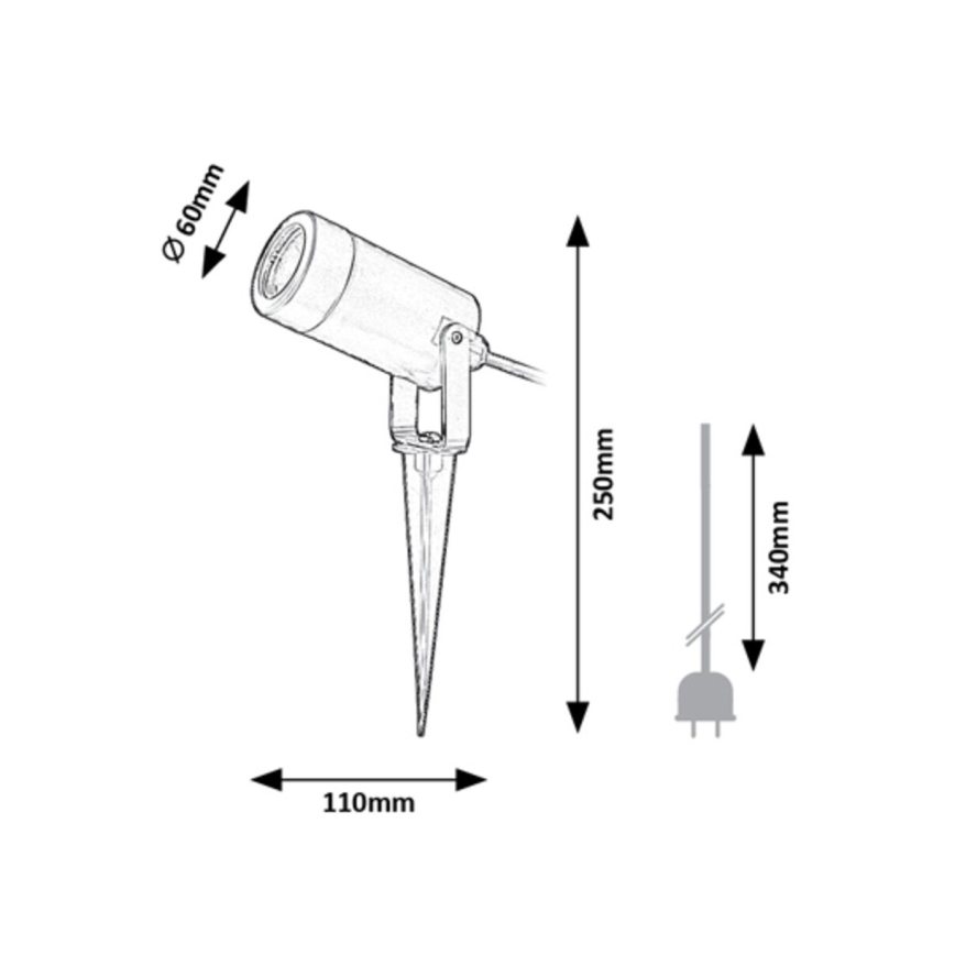 Rabalux - Iluminação exterior 1xGU10/4W/230V IP65