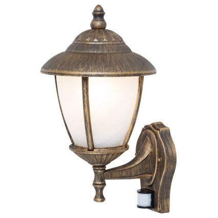 Rabalux - Luminária de parede exterior com sensor 1xE27/60W/230V IP43 dourada