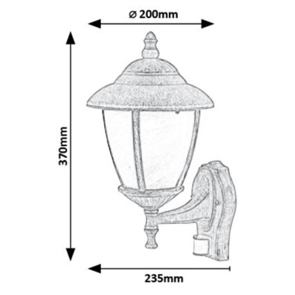 Rabalux - Luminária de parede exterior com sensor 1xE27/60W/230V IP43 dourada