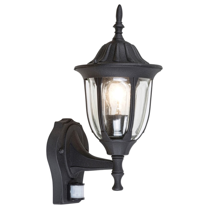 Rabalux - Aplique de parede exterior com sensor 1xE27/60W/230V IP43 preto