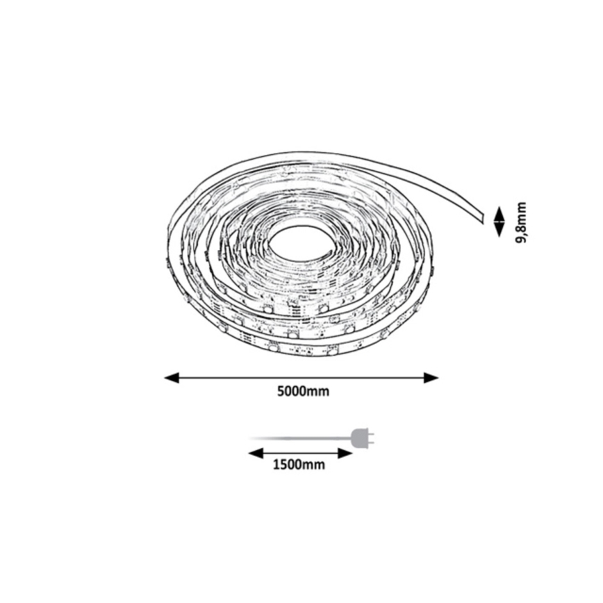 Rabalux - Fita LED RGBW Regulável LED/21W/230V 5 m IP67 + comando à distância