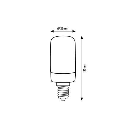 Rabalux - Lâmpada LED T25 E14/4W/230V 3000K