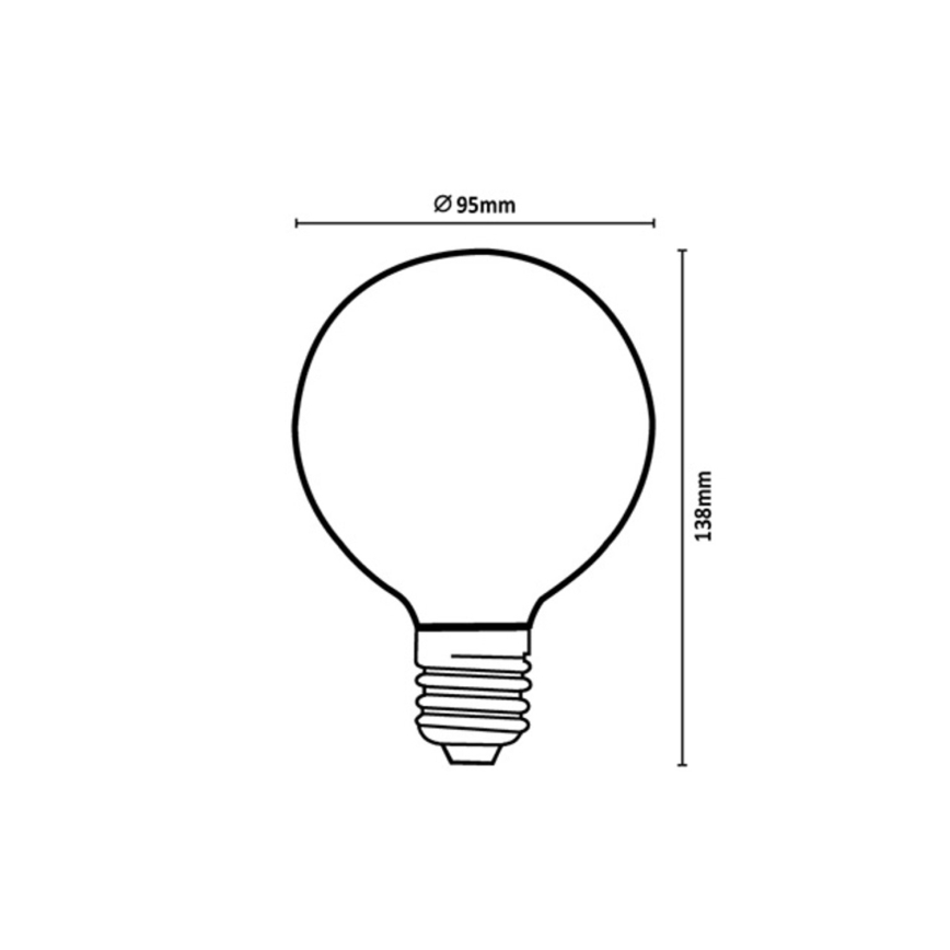 Rabalux - Lâmpada LED FILAMENT G95 E27/6W/230V 3000K