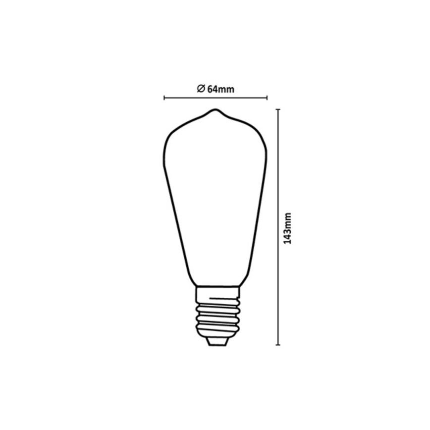 Rabalux - Lâmpada LED FILAMENT ST64 E27/6W/230V 4000K