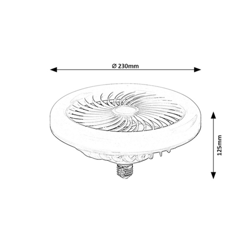 Rabalux - Lâmpada LED dimerizável com ventoinha SMD E27/16W/230V 3000-6500K + controlo remoto