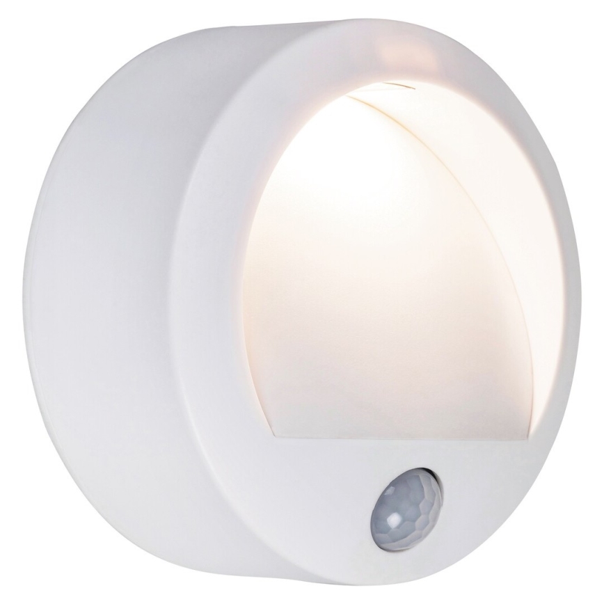 Rabalux - Luz de parede LED de exterior com sensor LED/1,5W/3xAA branco IP44