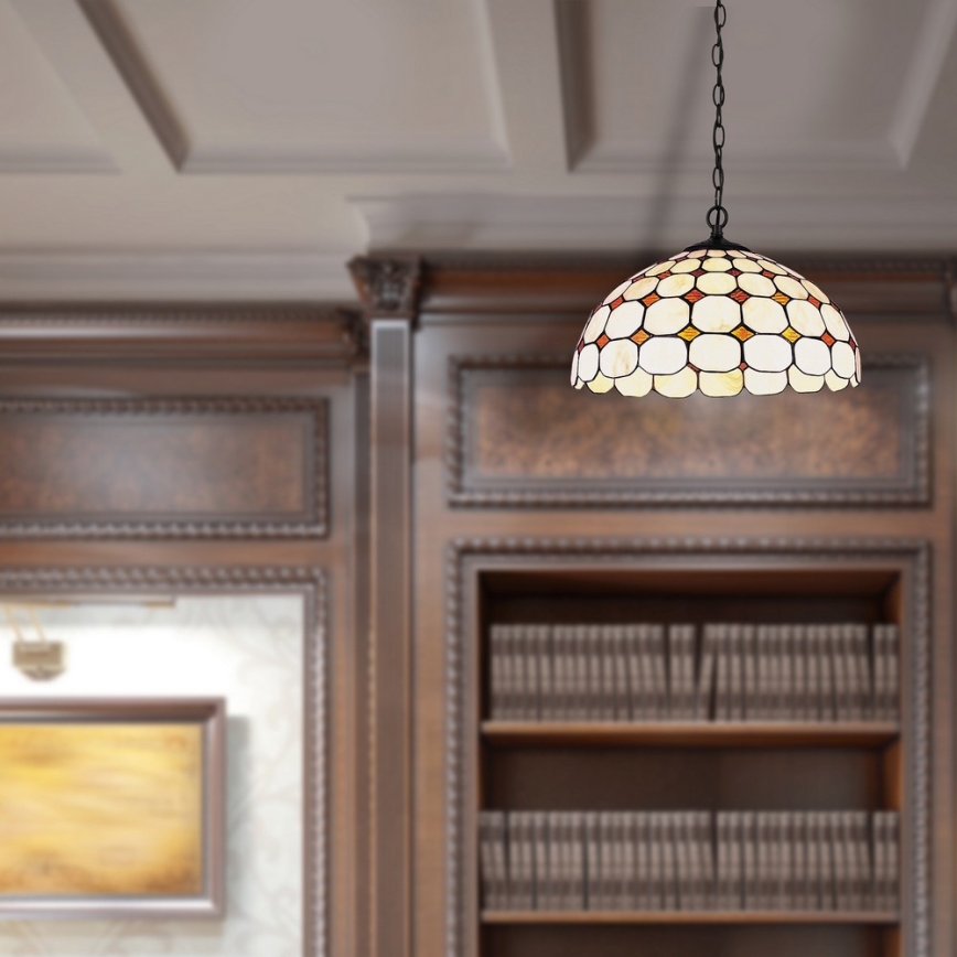 Rabalux - Candelabro suspenso de vitral Tiffany 2xE27/60W/230V