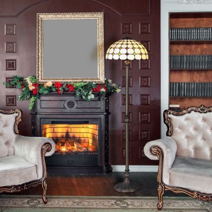 Rabalux - Candeeiro de chão de vitral Tiffany 2xE27/60W/230V