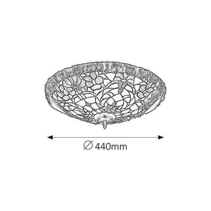 Rabalux - Luminária de teto Tiffany em vitral 2xE27/60W/230V Ø 44 cm