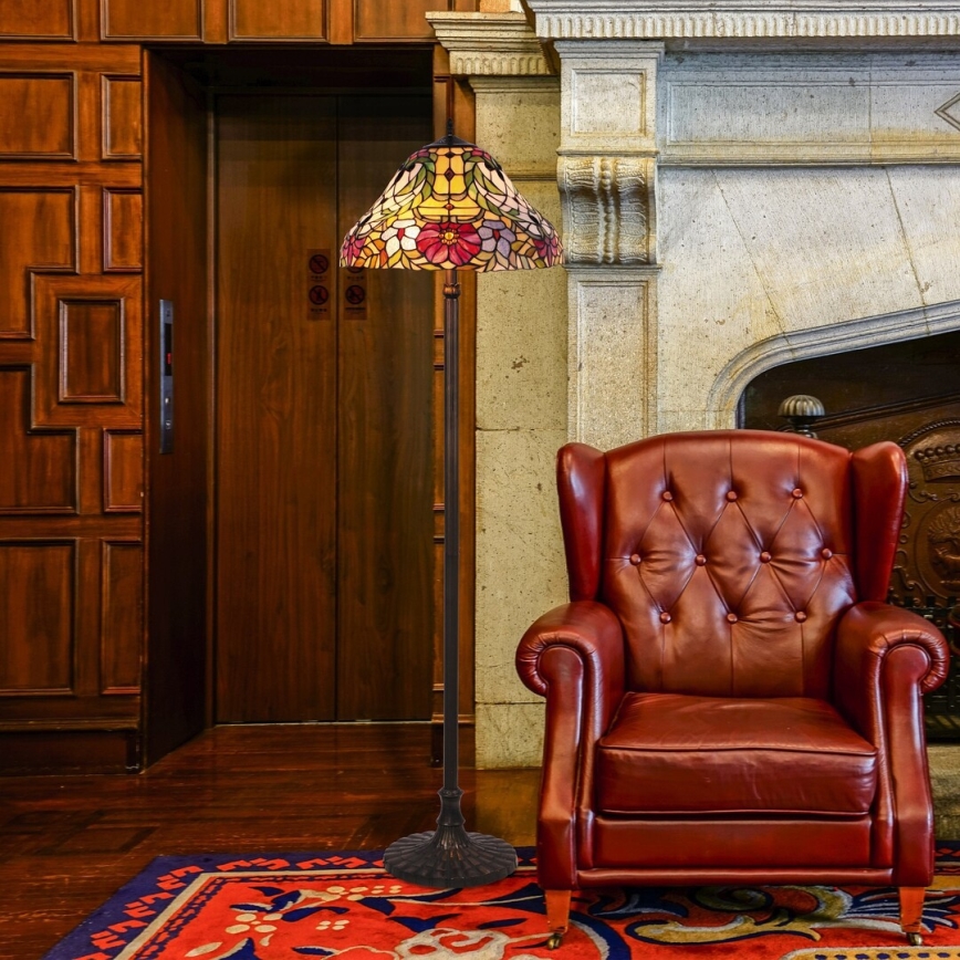 Rabalux - Candeeiro de chão de vitral Tiffany 2xE27/60W/230V