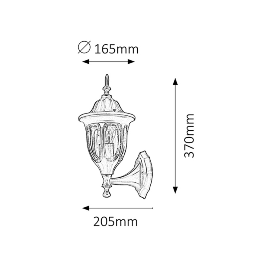 Rabalux - Aplique de parede para exterior 1xE27/60W/230V IP43 preto