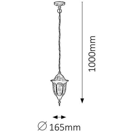 Rabalux - Lustre exterior 1xE27/60W/230V IP43 preto
