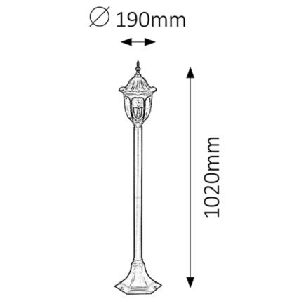 Rabalux - Luminária de exterior 1xE27/60W/230V IP43 preta