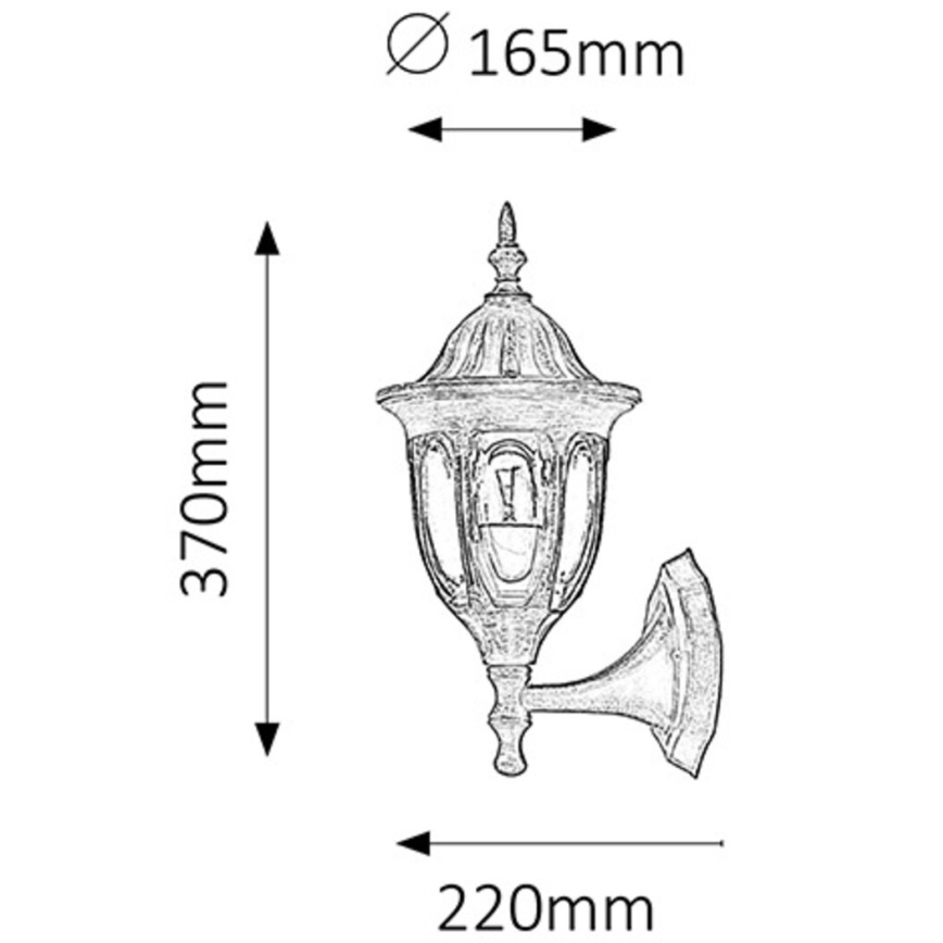Rabalux - Aplique de parede para exterior 1xE27/60W/230V IP43 dourado/pátina/preto