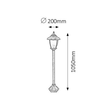 Rabalux - Candeeiro exterior 1xE27/60W/230V 105 cm