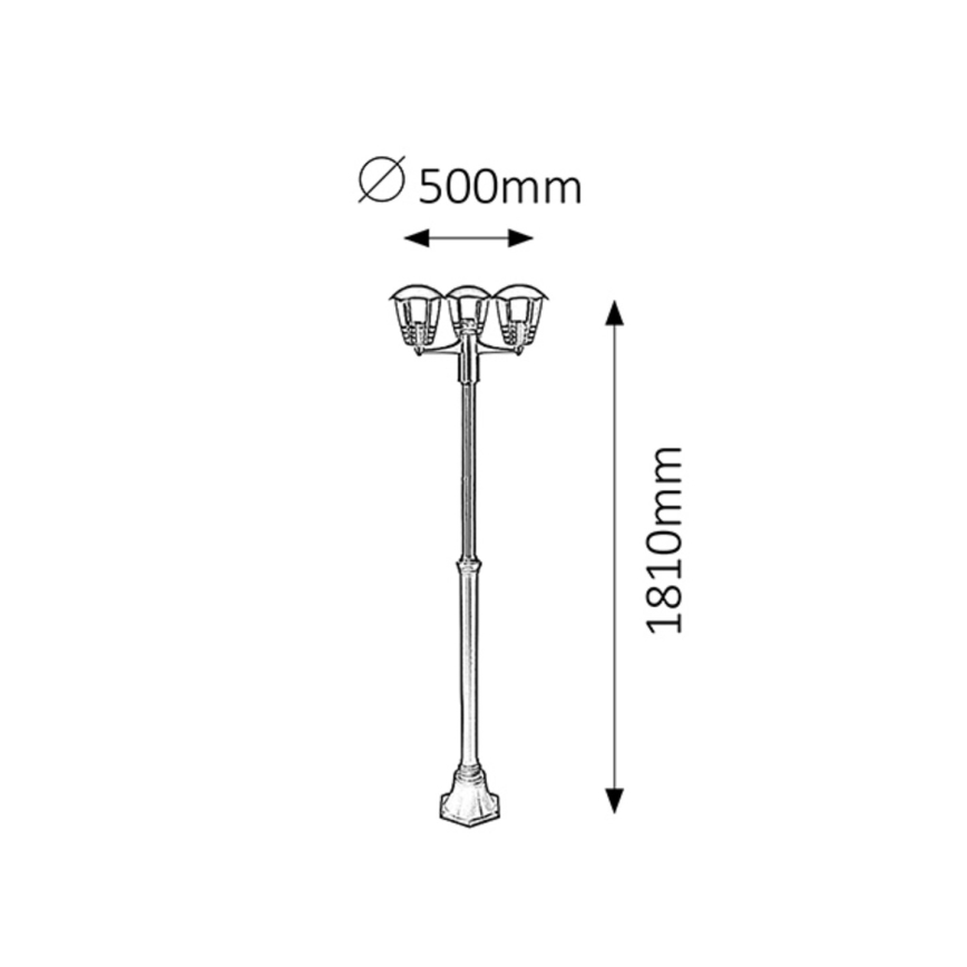 Rabalux - Candeeiro exterior 3xE27/60W/230V IP44 1,81 m