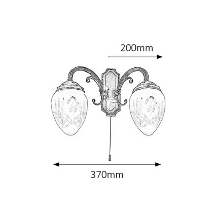 Rabalux - Luz de parede 2xE14/40W/230V