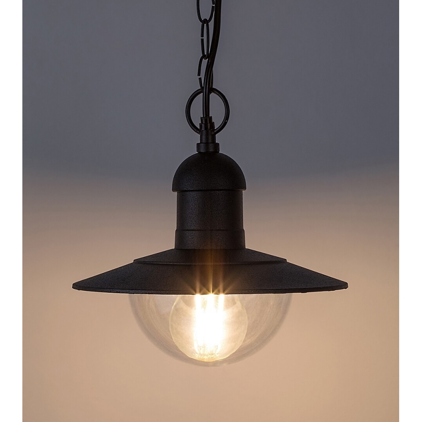 Rabalux - Luz pendente de exterior 1xE27/60W preto antigo IP44