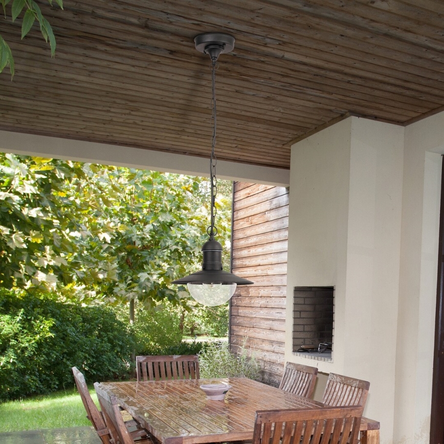 Rabalux - Luz pendente de exterior 1xE27/60W preto antigo IP44