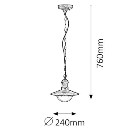 Rabalux - Luz pendente de exterior 1xE27/60W IP44
