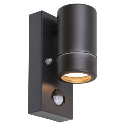 Rabalux - Iluminação de parede exterior com sensor 1xGU10/10W/230V preto IP44