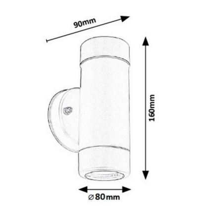 Rabalux - Luz de parede de exterior 2xGU10/10W/230V IP44