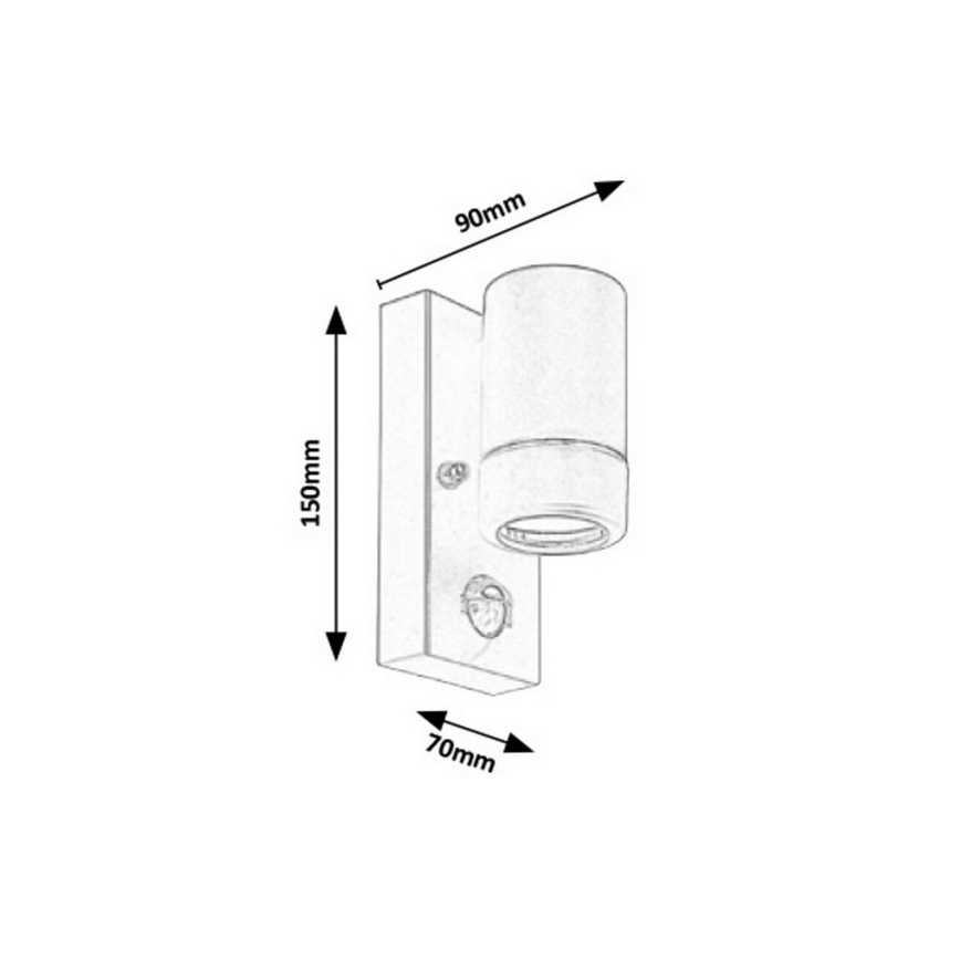 Rabalux - Iluminação de parede exterior com sensor 1xGU10/10W/230V branco IP44