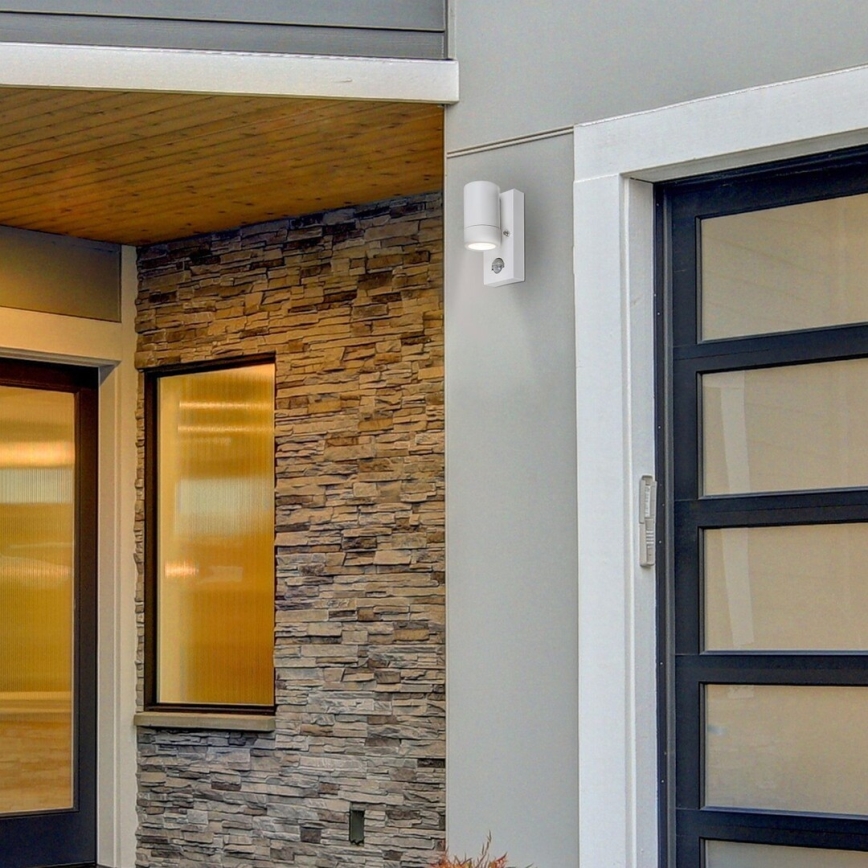 Rabalux - Iluminação de parede exterior com sensor 1xGU10/10W/230V branco IP44