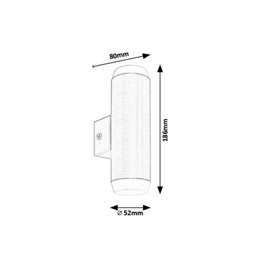 Rabalux - Iluminação de parede exterior LED 2xLED/4W/230V saténový cromado mate IP44