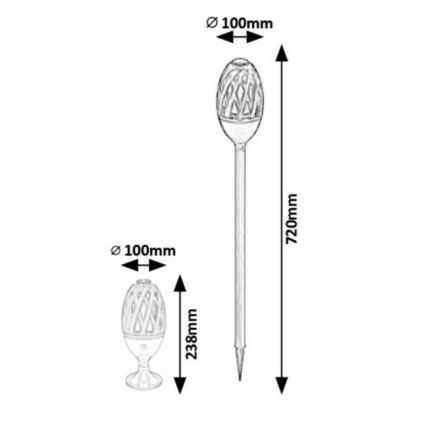 Rabalux - Luz de exterior LED LED/5W/com bateria recarregável USB IP65