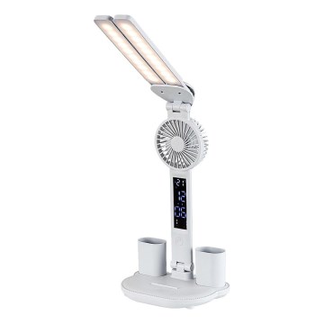 Rabalux - Candeeiro de mesa LED regulável com ventoinha e display LED/7W/5V 3000/4000/6500K