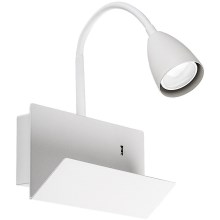 Rabalux - Candeeiro de parede com prateleira e USB port 1xGU10/25W/230V branco