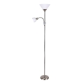 Rabalux - Candeeiro de pé ACTION 1xE27/100W/230V + 1xE14/25W cromo fosco/branco