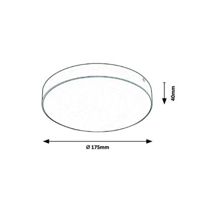 Rabalux - Candeeiro de tecto LED para casa de banho, 18W/230V, 3000-6000K, IP44, branco, Ø 17,5 cm