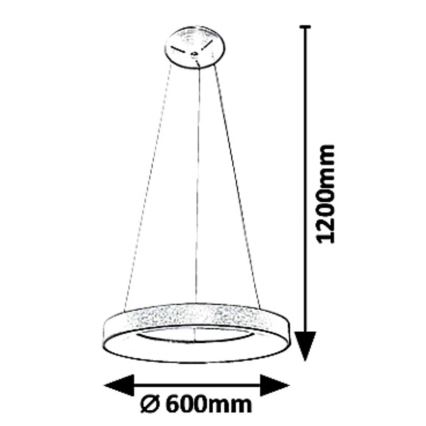 Rabalux - Candeeiro suspenso LED CARMELLA LED/50W/230V diâmetro 60 cm