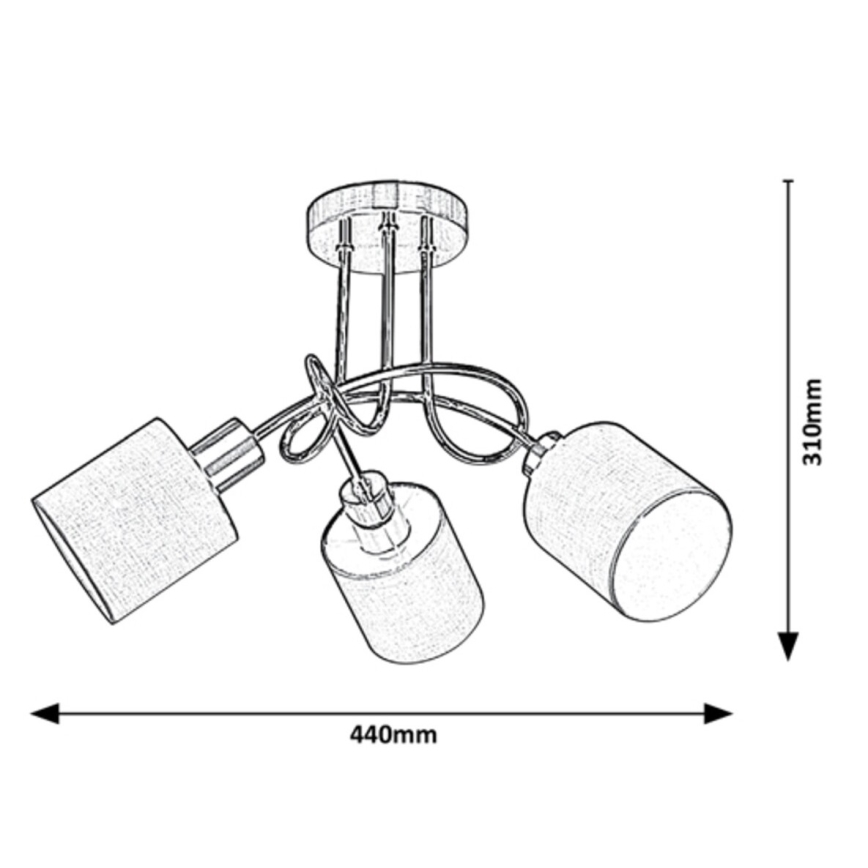 Rabalux - Candelabro montado à superfície 3xE14/25W/230V