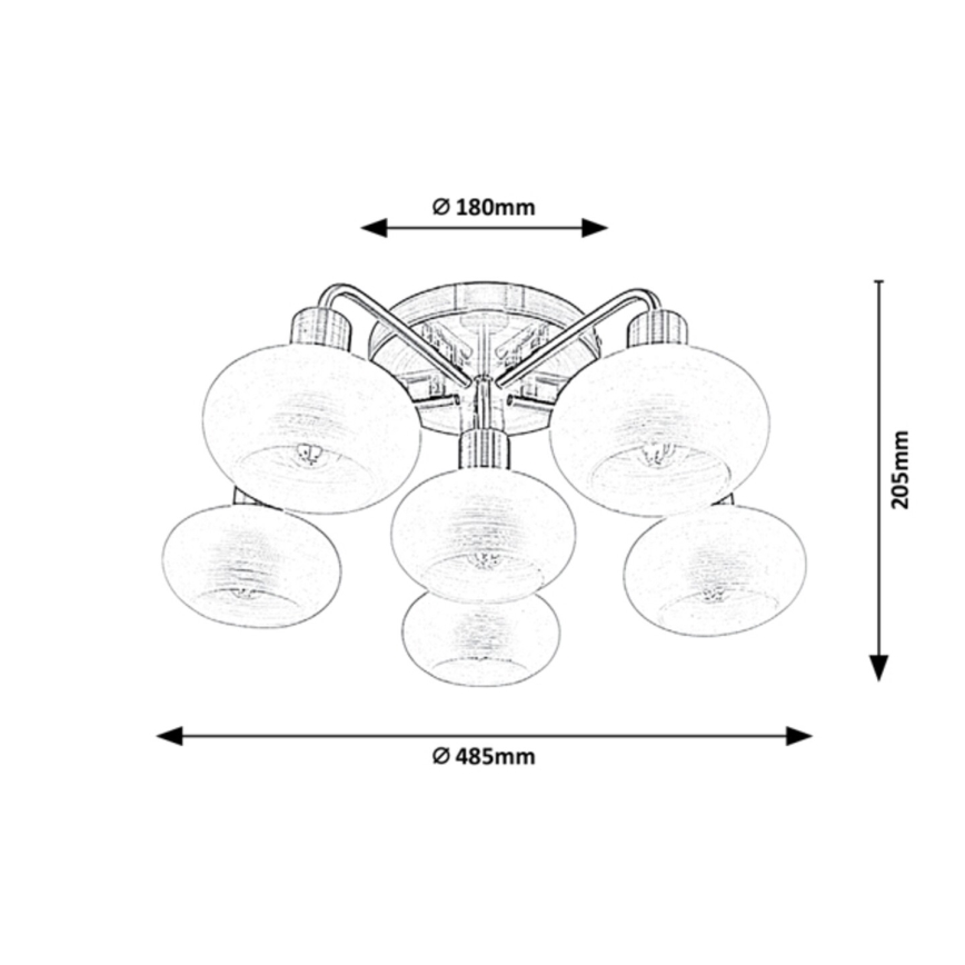 Rabalux - Candelabro montado à superfície 6xE14/40W/230V